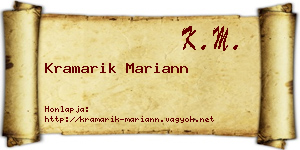 Kramarik Mariann névjegykártya
