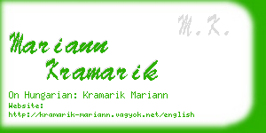 mariann kramarik business card